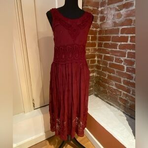 Sundance Burgundy Lace & Sequin Dress // Size 2